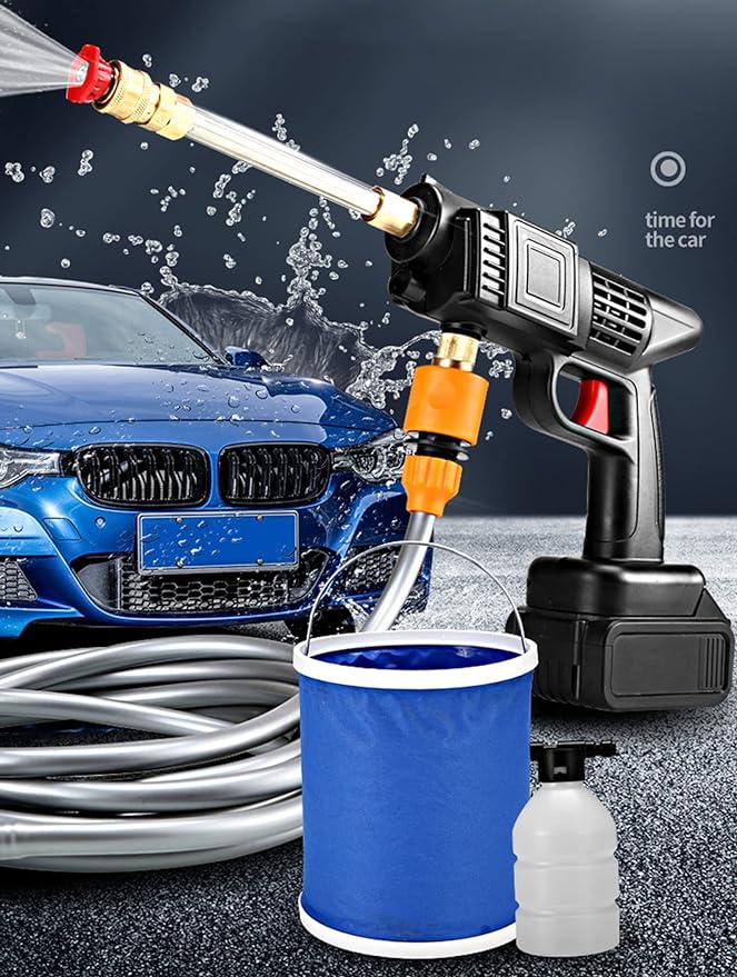 Cordless High-Pressure Water Gun, Portable and Rechargeable. Compact Design for Easy Handling, Ideal for Car Washing, Gardening, and Outdoor Cleaning, Durable and Efficient Water Jet for All-Purpose Use