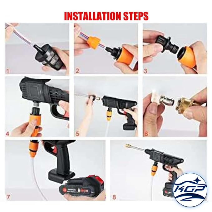 Cordless High-Pressure Water Gun, Portable and Rechargeable. Compact Design for Easy Handling, Ideal for Car Washing, Gardening, and Outdoor Cleaning, Durable and Efficient Water Jet for All-Purpose Use